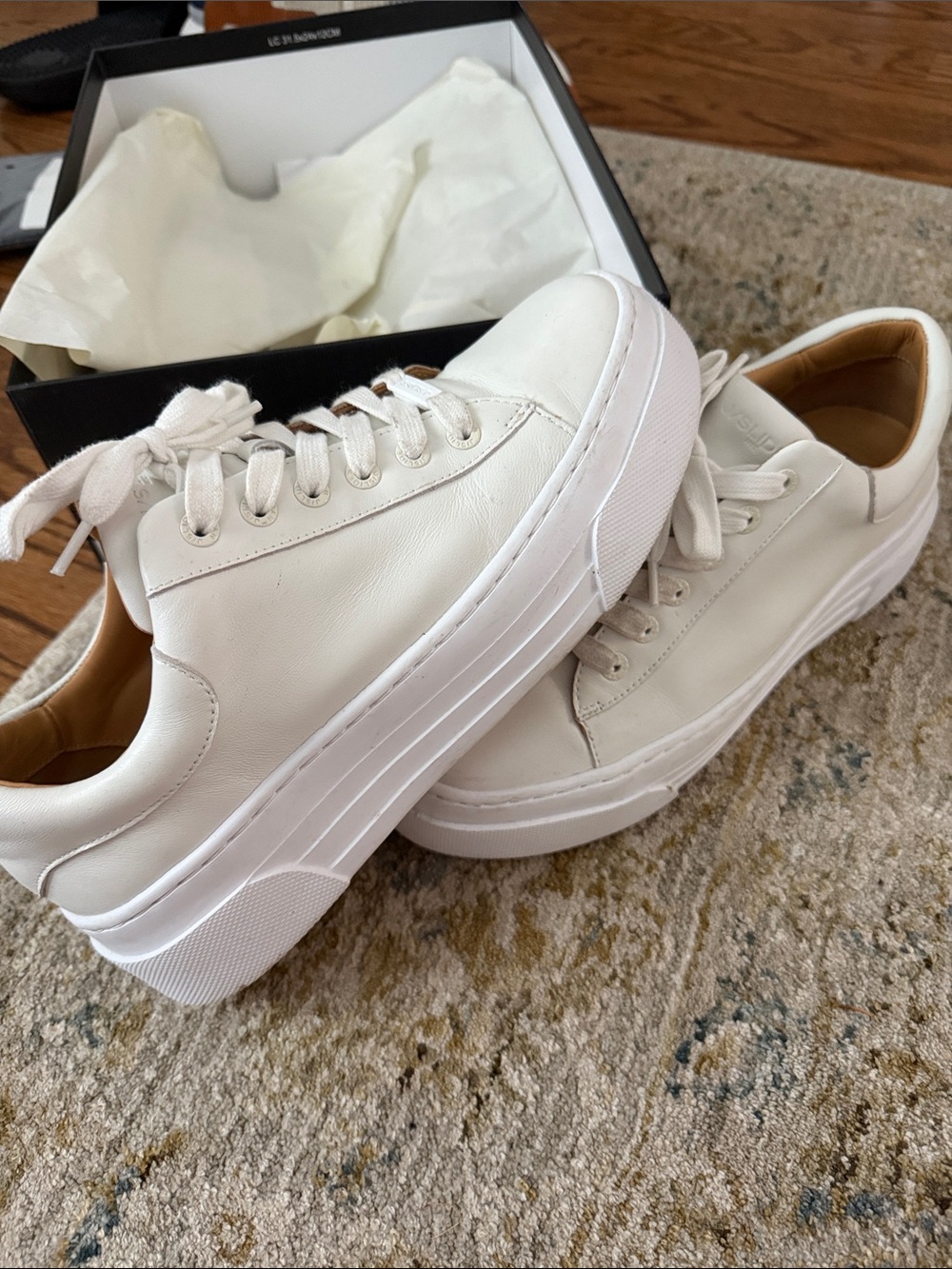 J SLIDES WHITE PLATFORM AMANDA SNEAKER 8 1/2 - Picture 5 of 5